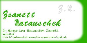 zsanett matauschek business card